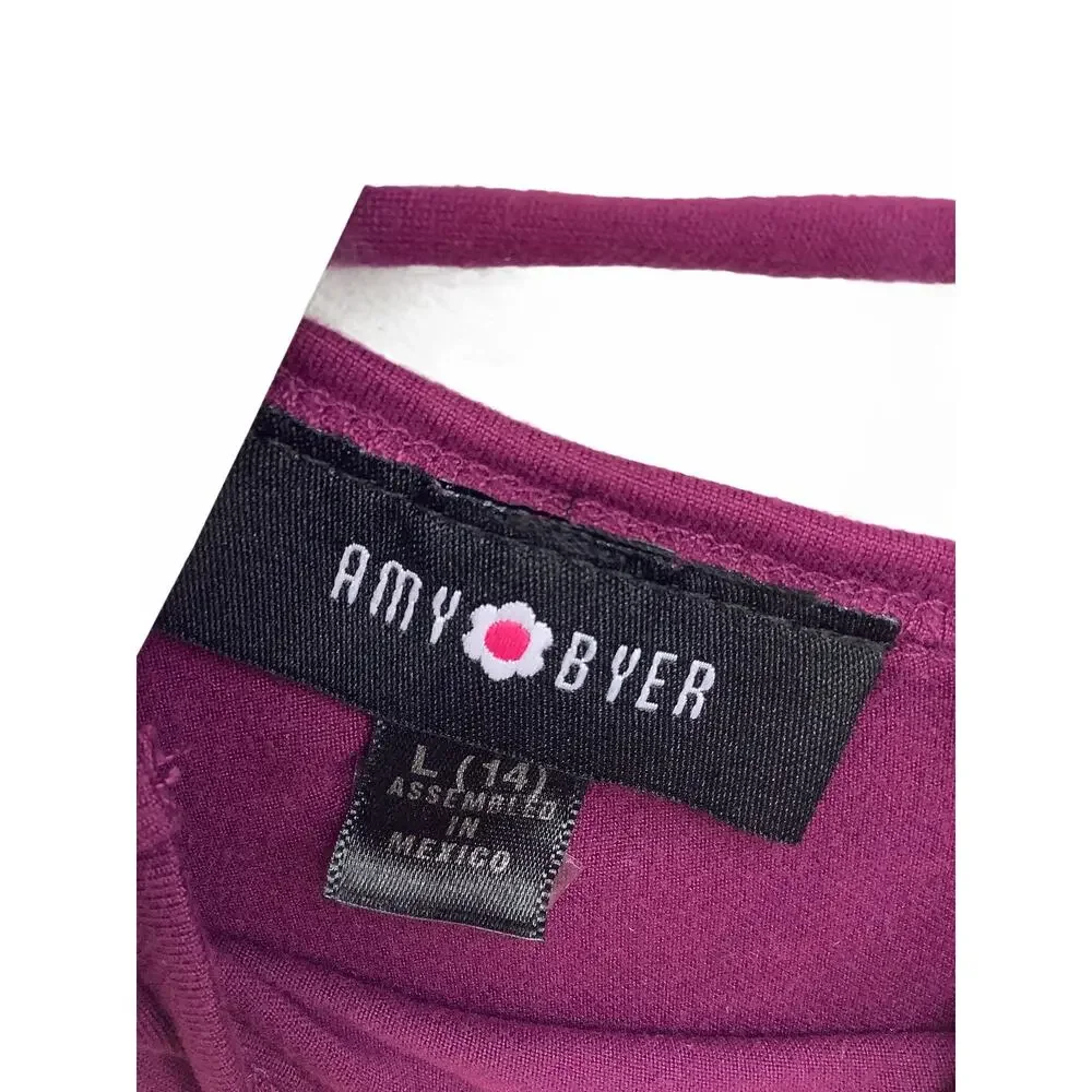 Amy Byer Girl’s Purple Strappy Blouse Large 14